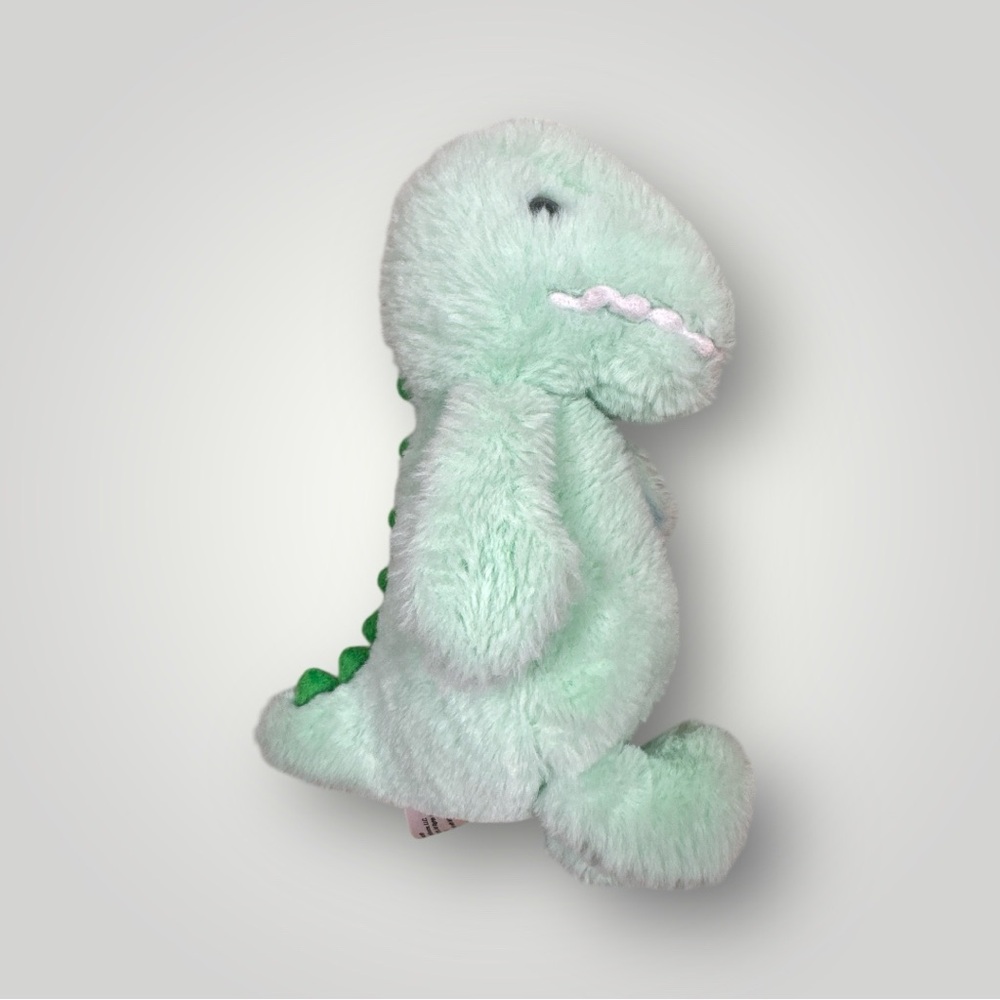 FAO Schwarz Stuffed Animal Plush 8.5” Green Dinosaur T-rex